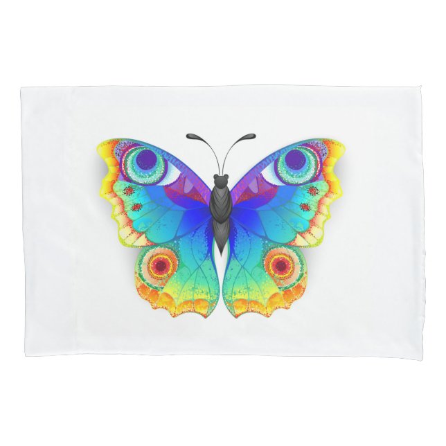 Rainbow Butterfly Peacock Eye Kissenbezug (Vorderseite-Links)