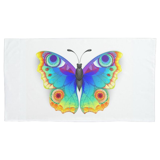 Rainbow Butterfly Peacock Eye Kissenbezug (Vorderseite-Links)