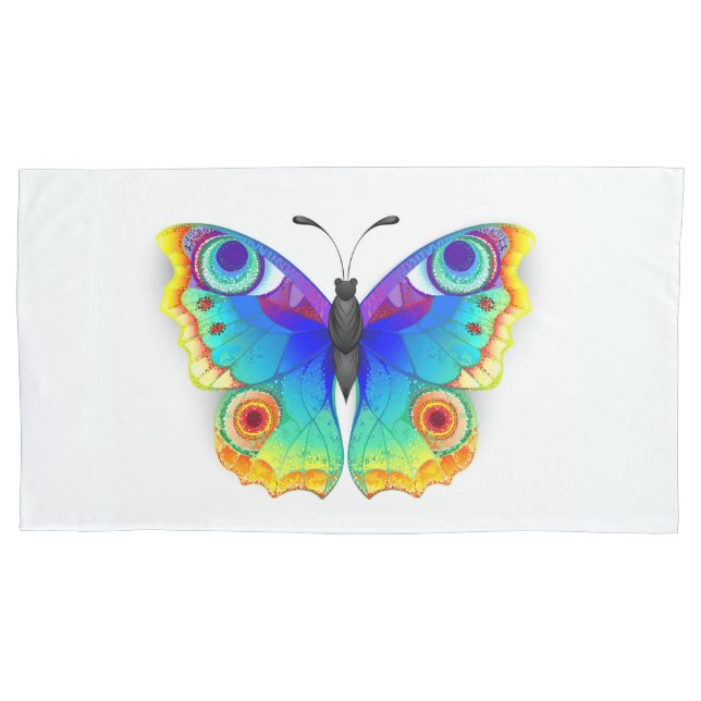 Rainbow Butterfly Peacock Eye Kissenbezug (Vorderseite)