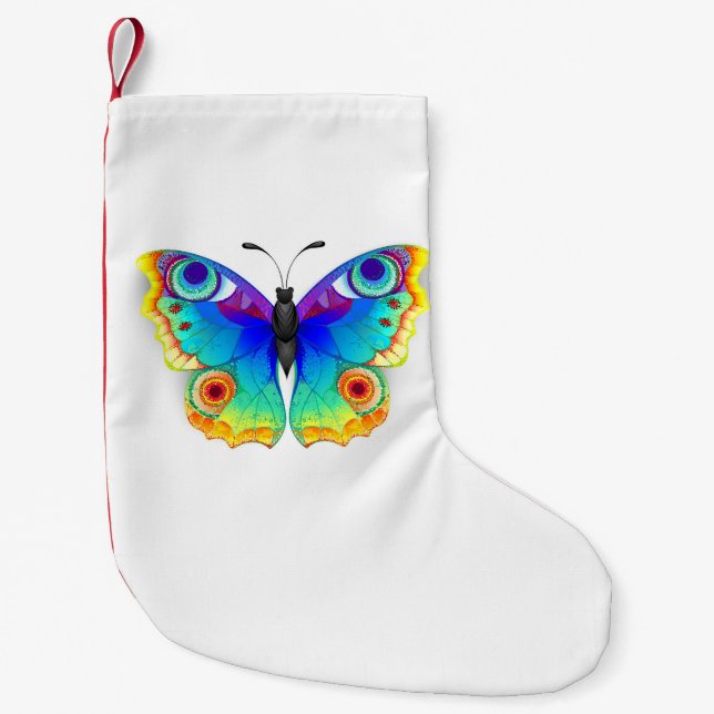 Rainbow Butterfly Peacock Eye Kleiner Weihnachtsstrumpf (Vorderseite)