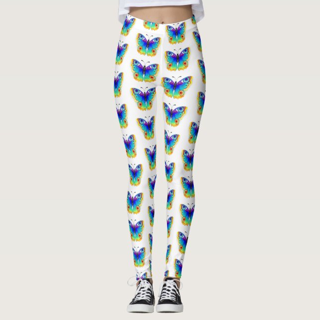 Rainbow Butterfly Peacock Eye Leggings (Vorderseite)