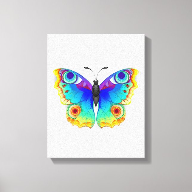 Rainbow Butterfly Peacock Eye Leinwanddruck (Vorderseite)