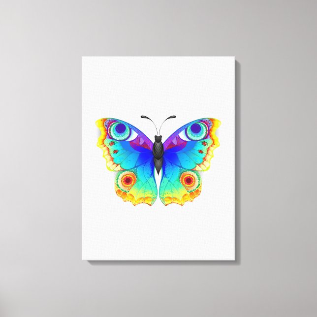 Rainbow Butterfly Peacock Eye Leinwanddruck (Vorderseite)