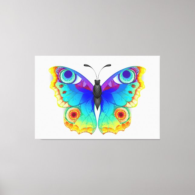 Rainbow Butterfly Peacock Eye Leinwanddruck (Vorderseite)