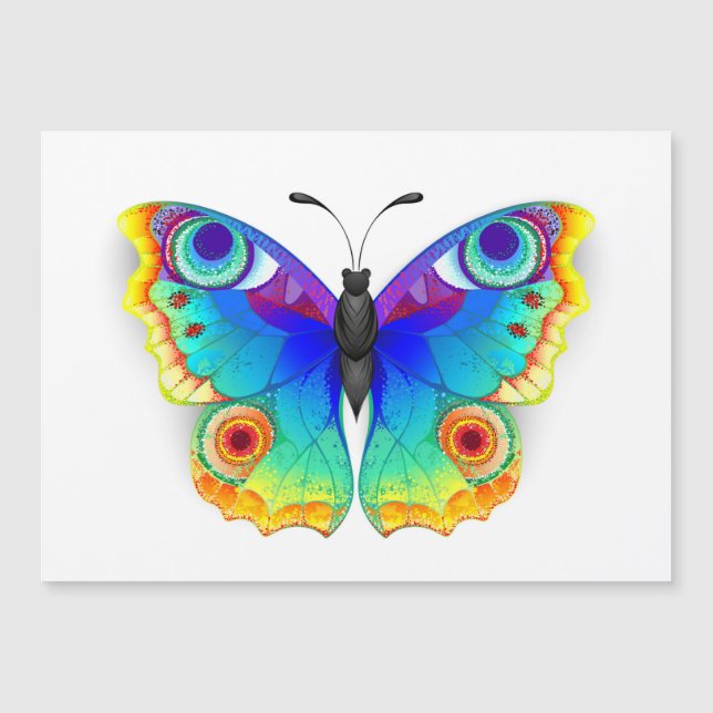 Rainbow Butterfly Peacock Eye Magneteinladung (Vorderseite)