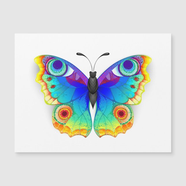 Rainbow Butterfly Peacock Eye Magneteinladung (Vorderseite)