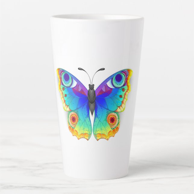 Rainbow Butterfly Peacock Eye Milchtasse (Vorderseite)