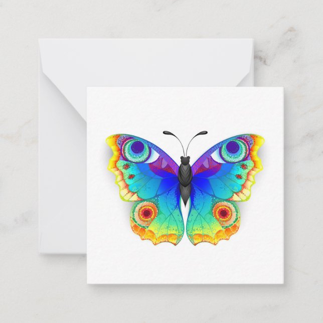 Rainbow Butterfly Peacock Eye Mitteilungskarte (Vorderseite)