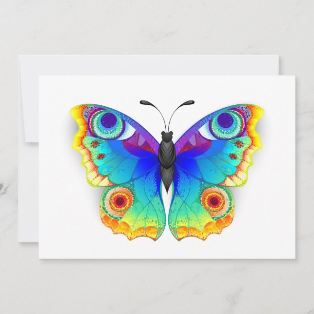 Rainbow Butterfly Peacock Eye Mitteilungskarte (Vorderseite)