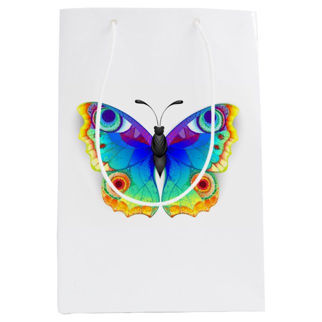 Rainbow Butterfly Peacock Eye Mittlere Geschenktüte (Vorderseite)