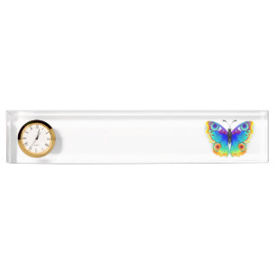 Rainbow Butterfly Peacock Eye Namensplakette