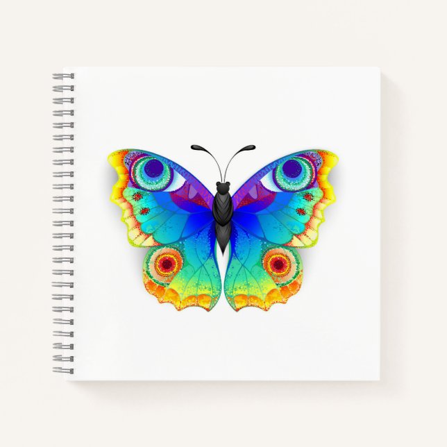 Rainbow Butterfly Peacock Eye Notizbuch (Vorderseite)