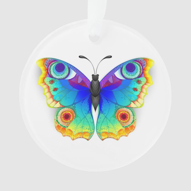 Rainbow Butterfly Peacock Eye Ornament (Vorderseite)