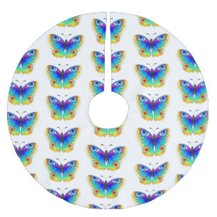 Rainbow Butterfly Peacock Eye Polyester Weihnachtsbaumdecke