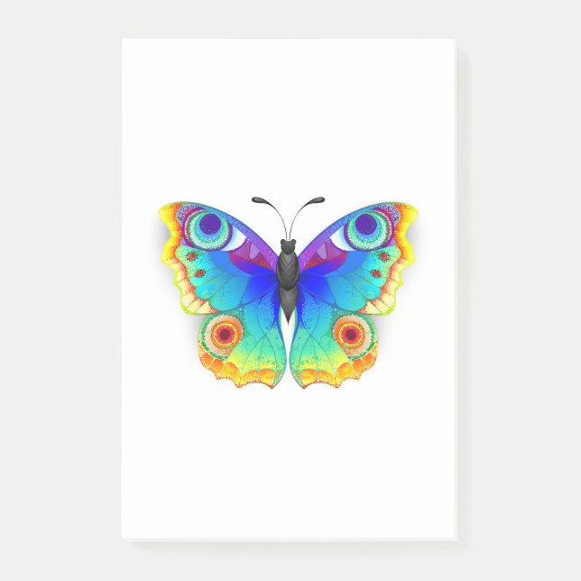 Rainbow Butterfly Peacock Eye Post-it Klebezettel (Vorderseite)