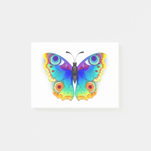 Rainbow Butterfly Peacock Eye Post-it Klebezettel (Vorderseite)