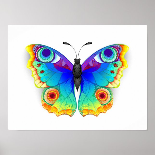 Rainbow Butterfly Peacock Eye Poster (Vorne)