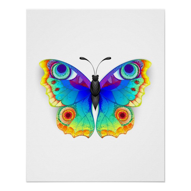 Rainbow Butterfly Peacock Eye Poster (Vorderseite)
