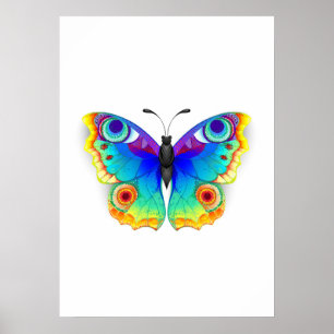 Rainbow Butterfly Peacock Eye Poster