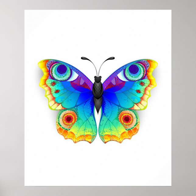 Rainbow Butterfly Peacock Eye Poster (Vorne)