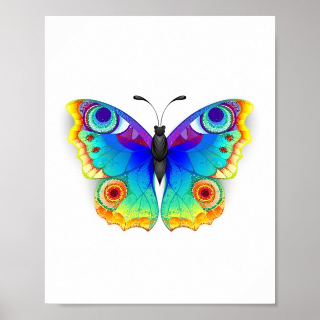 Rainbow Butterfly Peacock Eye Poster (Vorne)