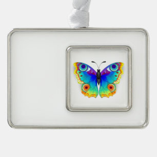 Rainbow Butterfly Peacock Eye Rahmen-Ornament Silber