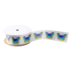 Rainbow Butterfly Peacock Eye Satinband