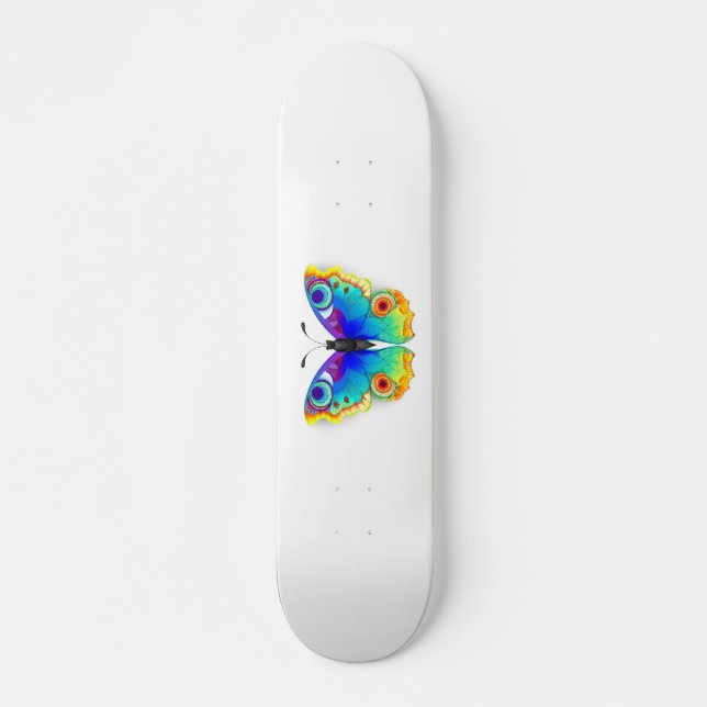 Rainbow Butterfly Peacock Eye Skateboard (Vorne)