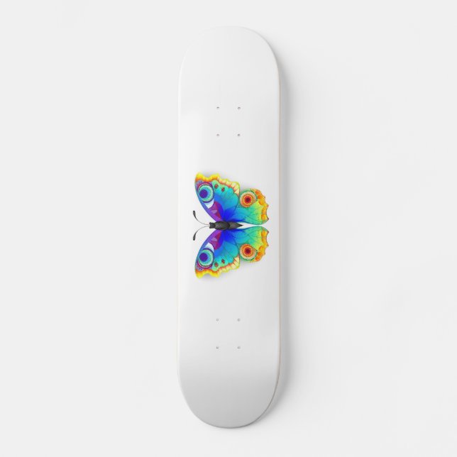 Rainbow Butterfly Peacock Eye Skateboard (Vorderseite)