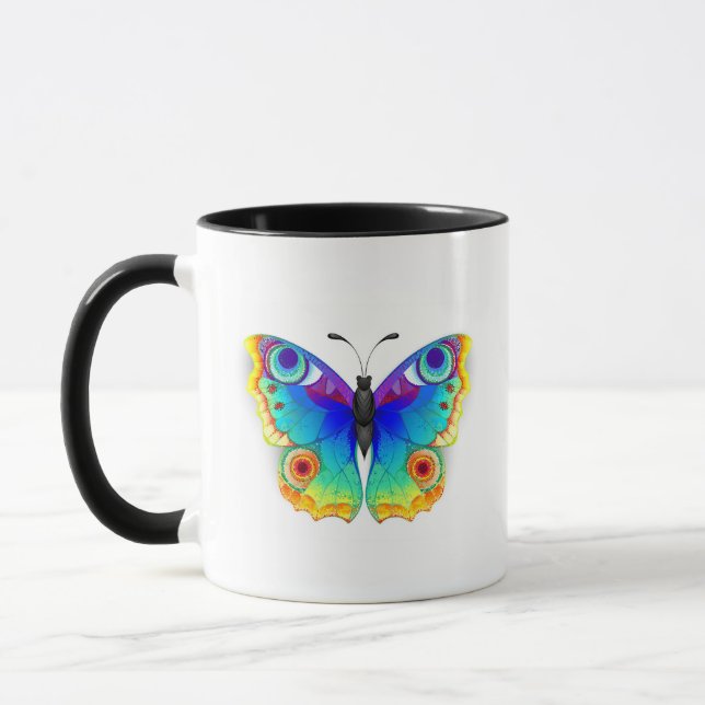 Rainbow Butterfly Peacock Eye Tasse (Links)