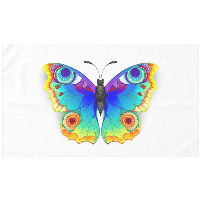 Rainbow Butterfly Peacock Eye Tischdecke (Vorderseite (Horizontal))