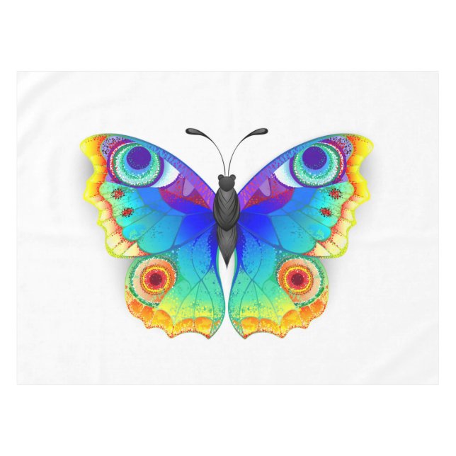 Rainbow Butterfly Peacock Eye Tischdecke (Vorderseite (Horizontal))