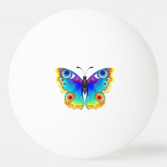 Rainbow Butterfly Peacock Eye Tischtennisball (Vorderseite)