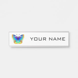 Rainbow Butterfly Peacock Eye Türschild