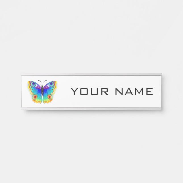 Rainbow Butterfly Peacock Eye Türschild (Vorderseite )