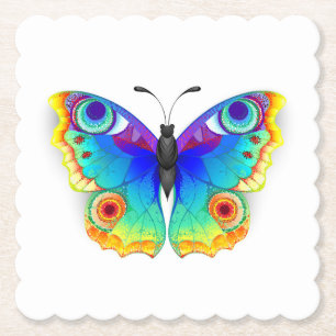 Rainbow Butterfly Peacock Eye Untersetzer