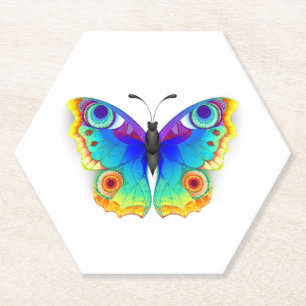 Rainbow Butterfly Peacock Eye Untersetzer