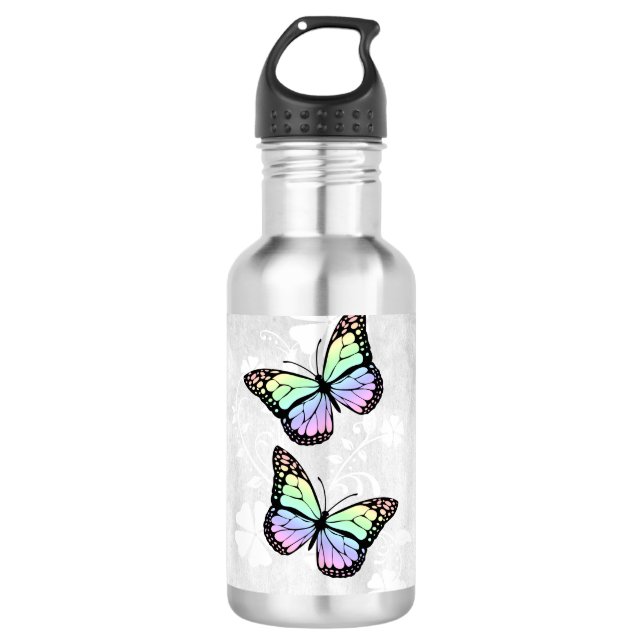 Rainbow Butterfly Personalisiert Edelstahlflasche (Vorderseite)