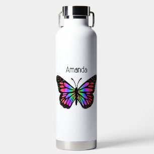 Rainbow Butterfly Personalisiert Trinkflasche