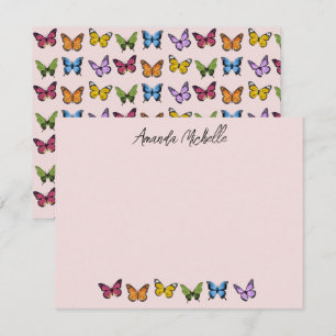 Rainbow Butterfly Personalisierte Mitteilungskarte