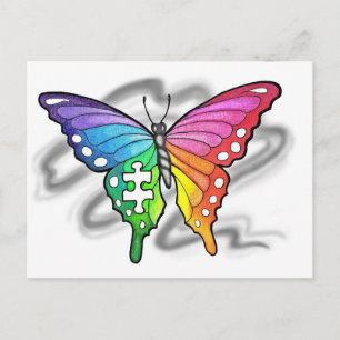 Rainbow Butterfly Postkarte