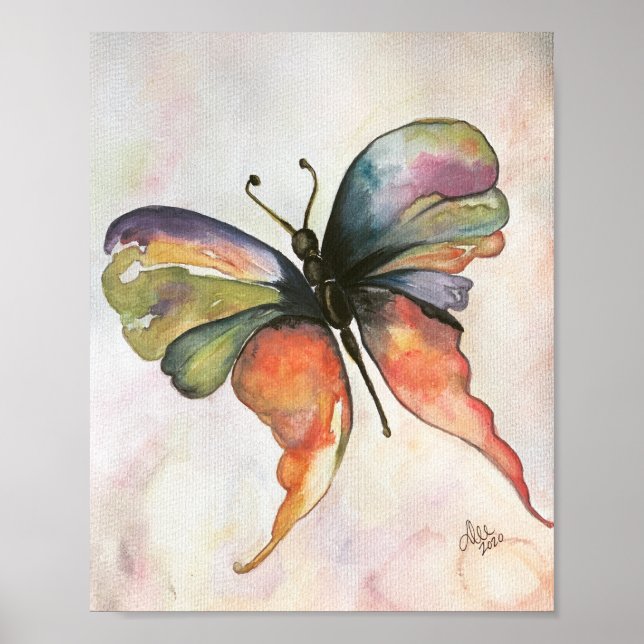 Rainbow Butterfly Premium Leinwand Poster (8x10) (Vorne)