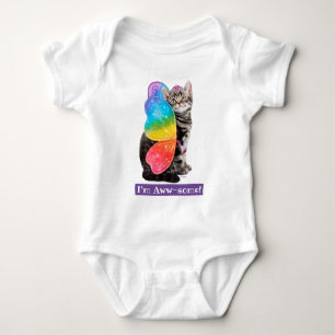 Rainbow Butterfly Princess Kitten Baby Strampler