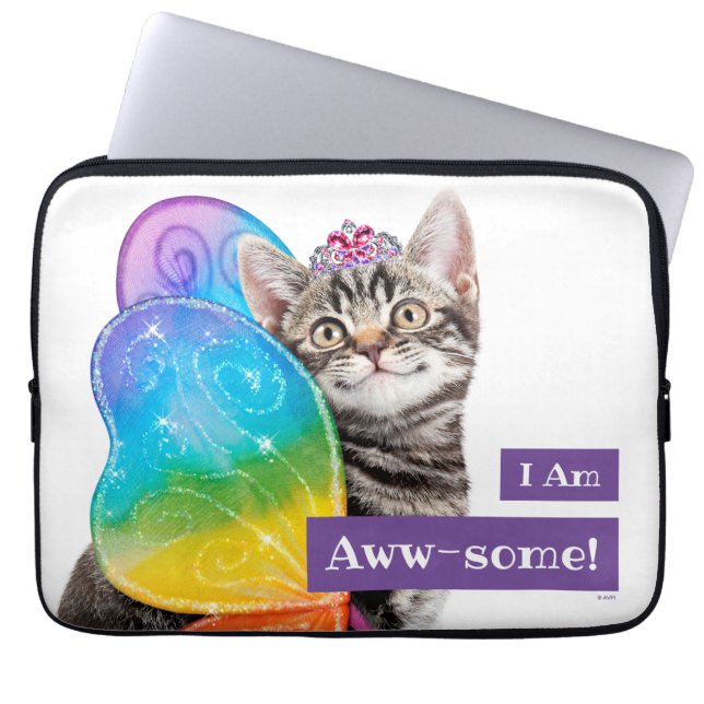 Rainbow Butterfly Princess Kitten Laptopschutzhülle (Vorderseite)