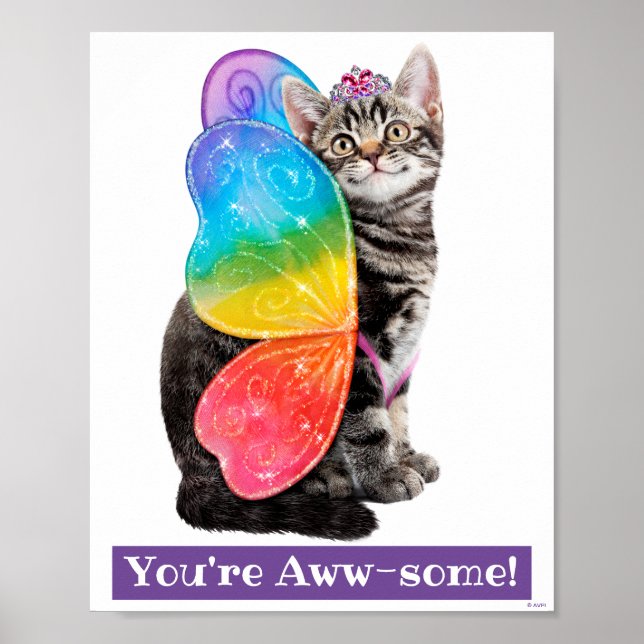 Rainbow Butterfly Princess Kitten Poster (Vorne)