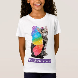 Rainbow Butterfly Princess Kitten T-Shirt
