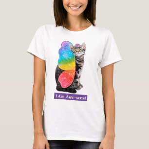 Rainbow Butterfly Princess Kitten T-Shirt