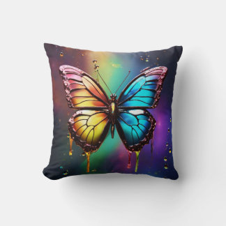Rainbow Butterfly Throw Kissen