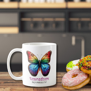 Rainbow Butterfly Transformieren Adversity Motivie Kaffeetasse