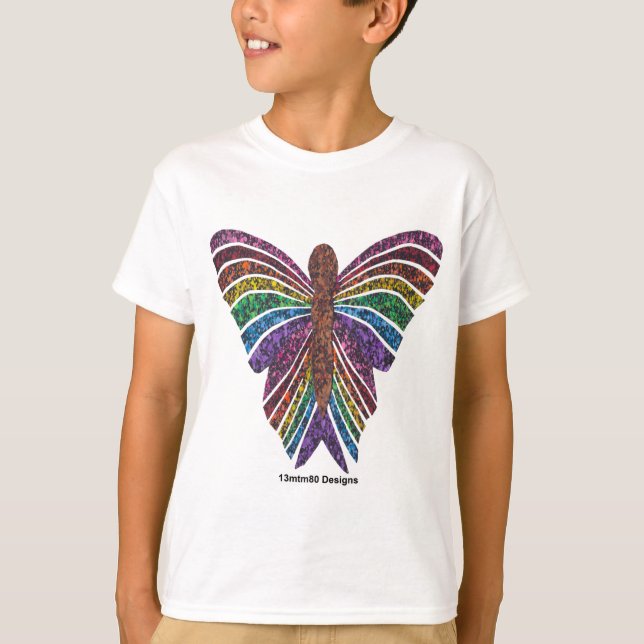 Rainbow Butterfly (weiß) - Boys T - Shirt (Vorderseite)